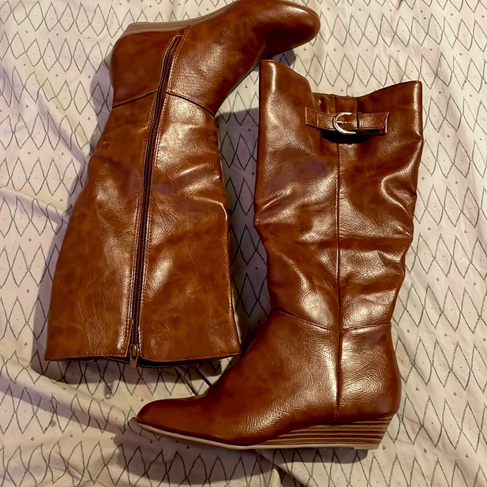 Brown Leather Boots | Size 7 Women’s | Kohl’s Brand